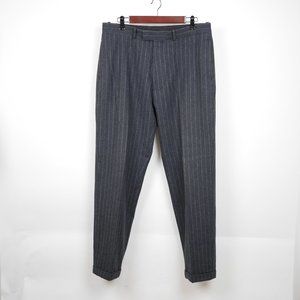 POLO RALPH LAUREN Men's 35 Gray striped pleated front wool dress pants trousers